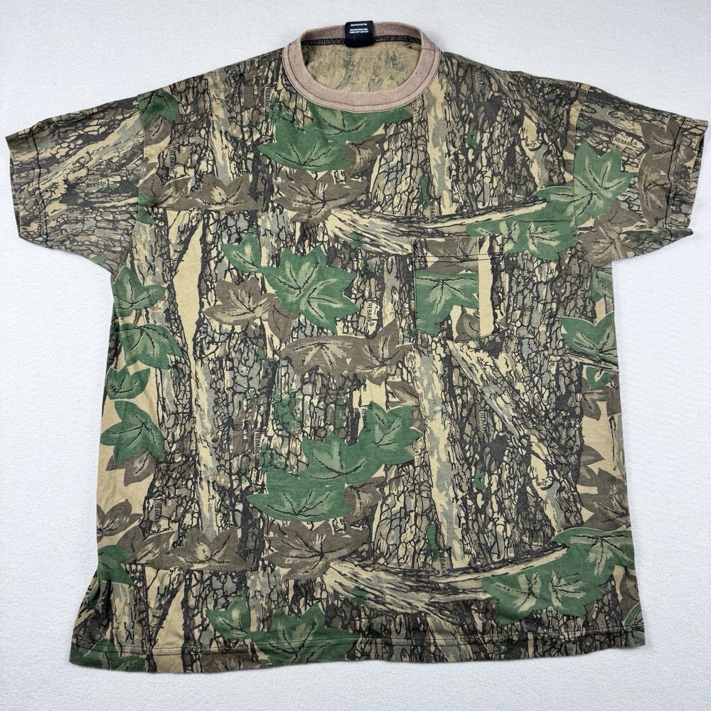 Vintage Ace Sportswear Hunting Camo Shirt XL Made In USA Pocket Gorp Outdoors SS